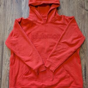lululemon athletica Orange Embossed Logo Hoodie